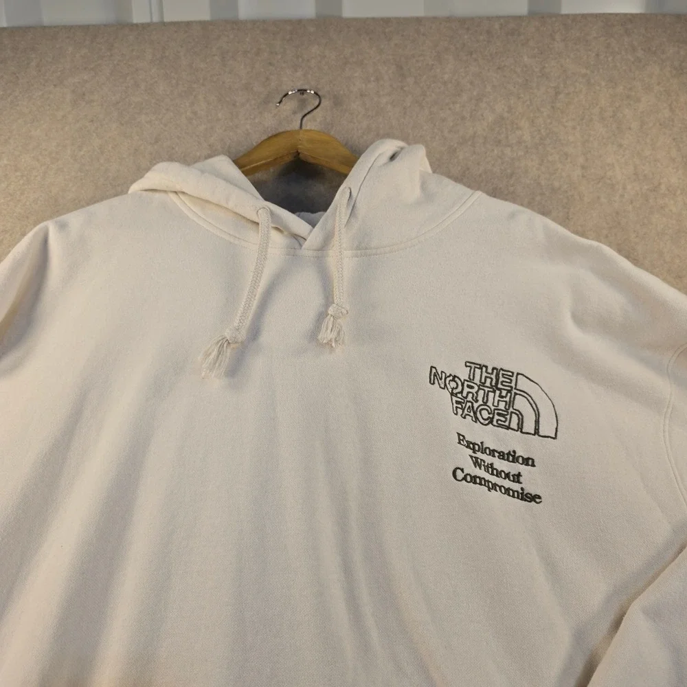 The North Face Exploration Without Compromise Hoodie Mens XXL Cream Graphic